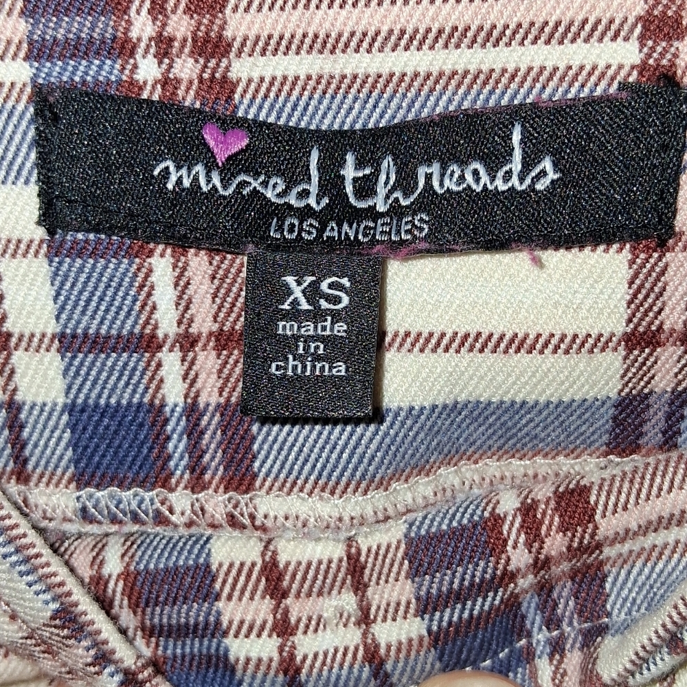 Mixed Threads Plaid Overall Dress